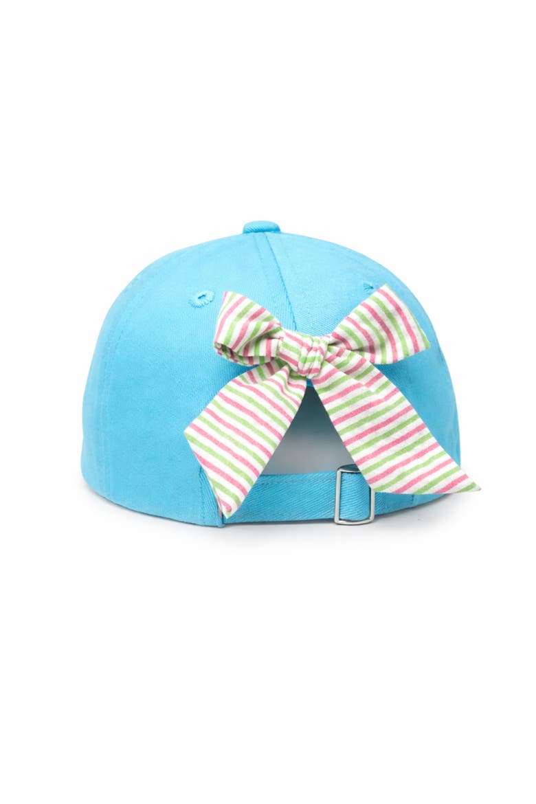 Sea Turtle Bow Baseball Hat, Alternate, color, Aqua