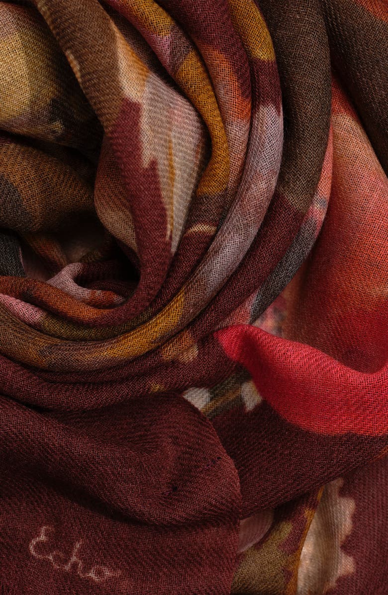 Echo Painted Floral Wrap, Alternate, color, Fired Brick