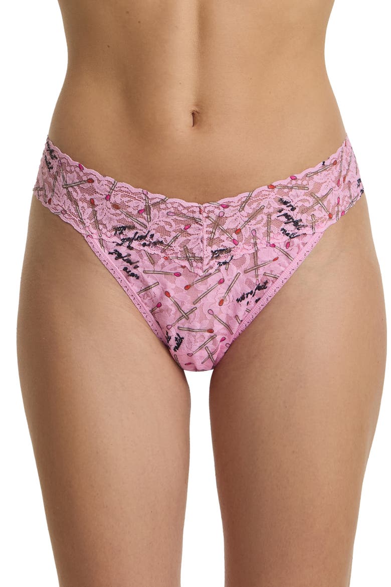 Vday Matchbox Original Rise Thong, Main, color, PERFECT MATCH PINK