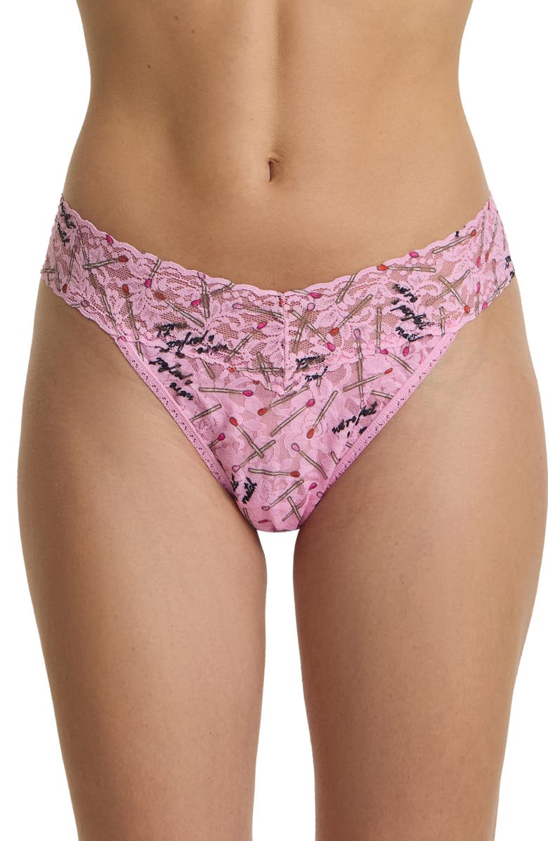 Hanky Panky Vday Matchbox Original Rise Thong, Main, color, Perfect Match Pink
