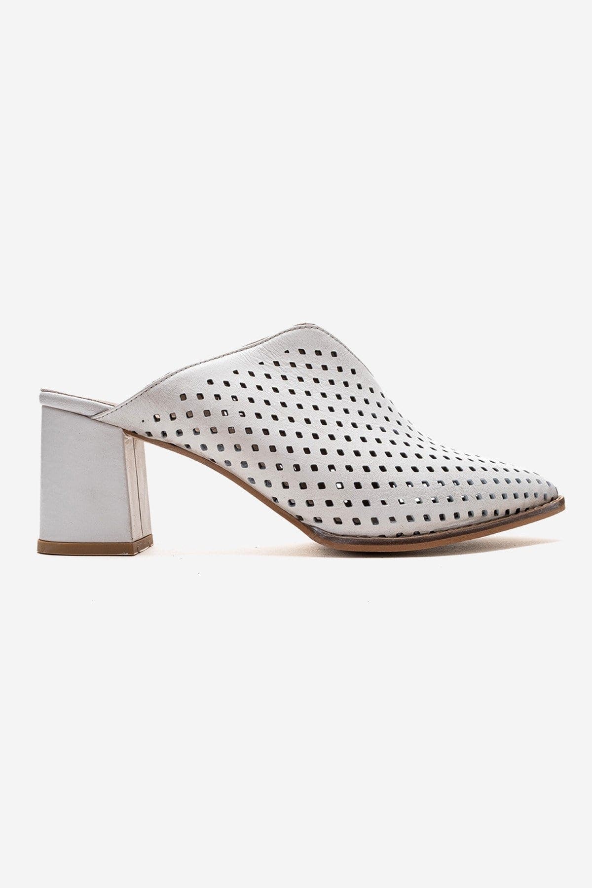 Toen Leather Block Heel Mule, Alternate, color, White
