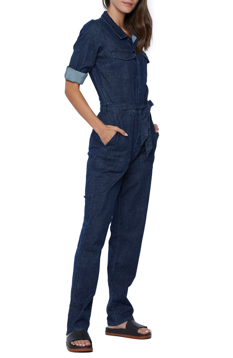 Wash Lab Denim Hi-Bar Long Sleeve Denim Jumpsuit, Alternate, color, 