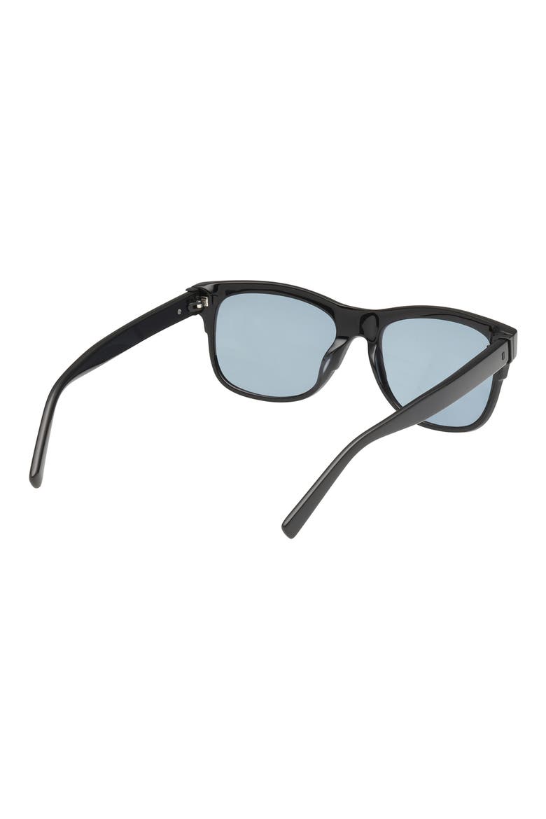 55mm Square Sunglasses, Alternate, color, SHINY BLACK / BLUE LENS