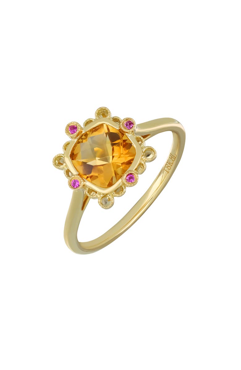 Bony Levy Iris 18K Yellow Gold Citrine & Pink Sapphire Ring, Main, color, 