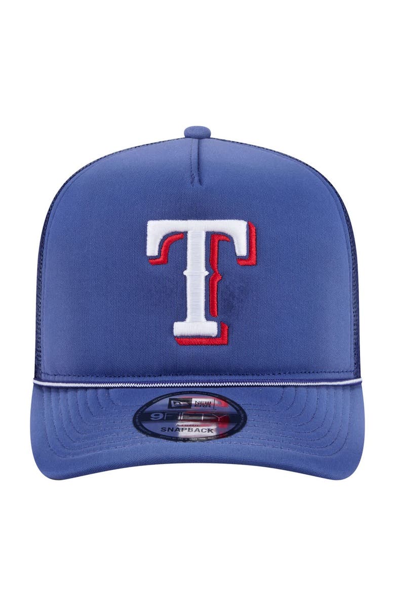 New Era Men's New Era Royal Texas Rangers Worn A-Frame 9FIFTY Trucker Snapback Hat, Alternate, color, Royal