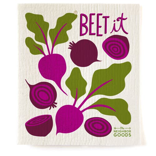The Neighborgoods Beet Dish Towel + Sponge Cloth Gift Set In Multi