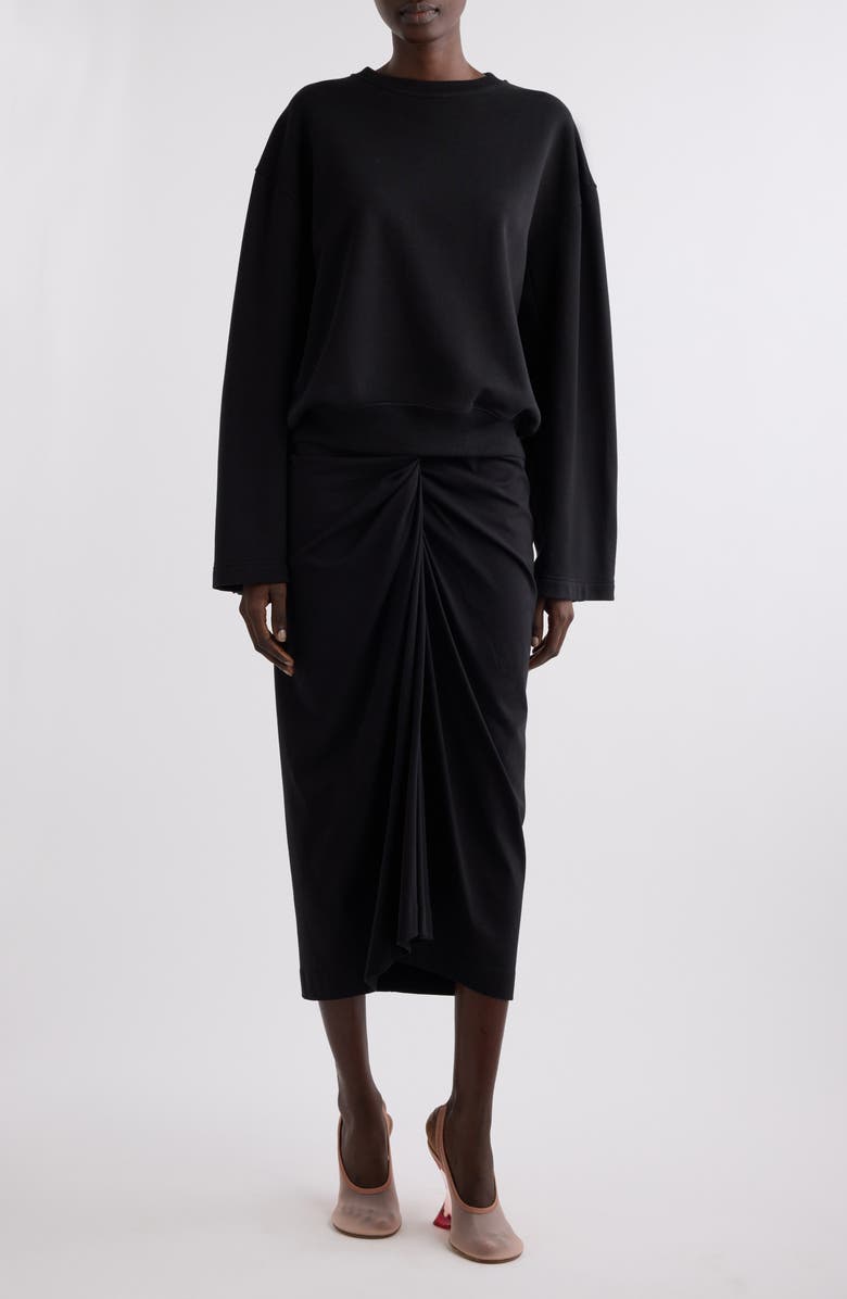 Dries Van Noten Snap Sleeve Sweatshirt, Alternate, color, Black