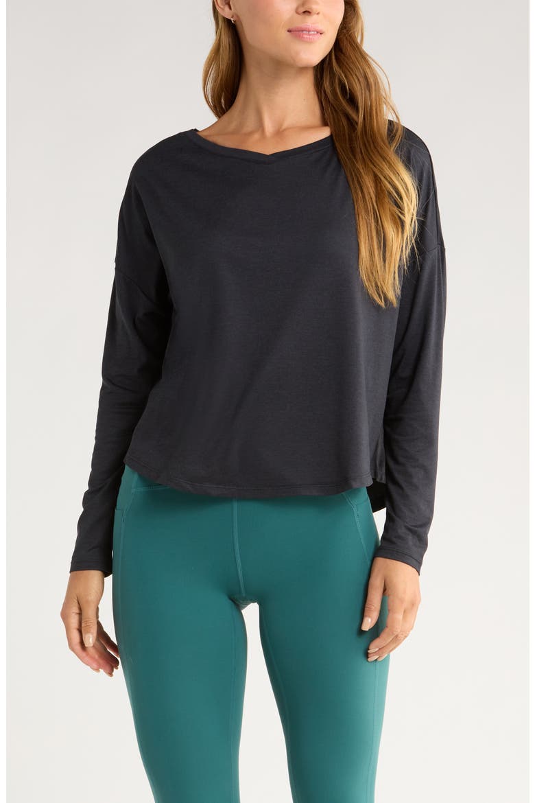 Restore Soft Long Sleeve Relaxed T-Shirt, Main, color, BLACK