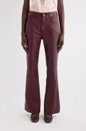 Chloé Lambskin Leather Flare Leg Trousers