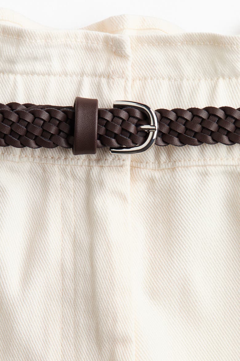 Belted Barrel Trousers, Alternate, color, Cream