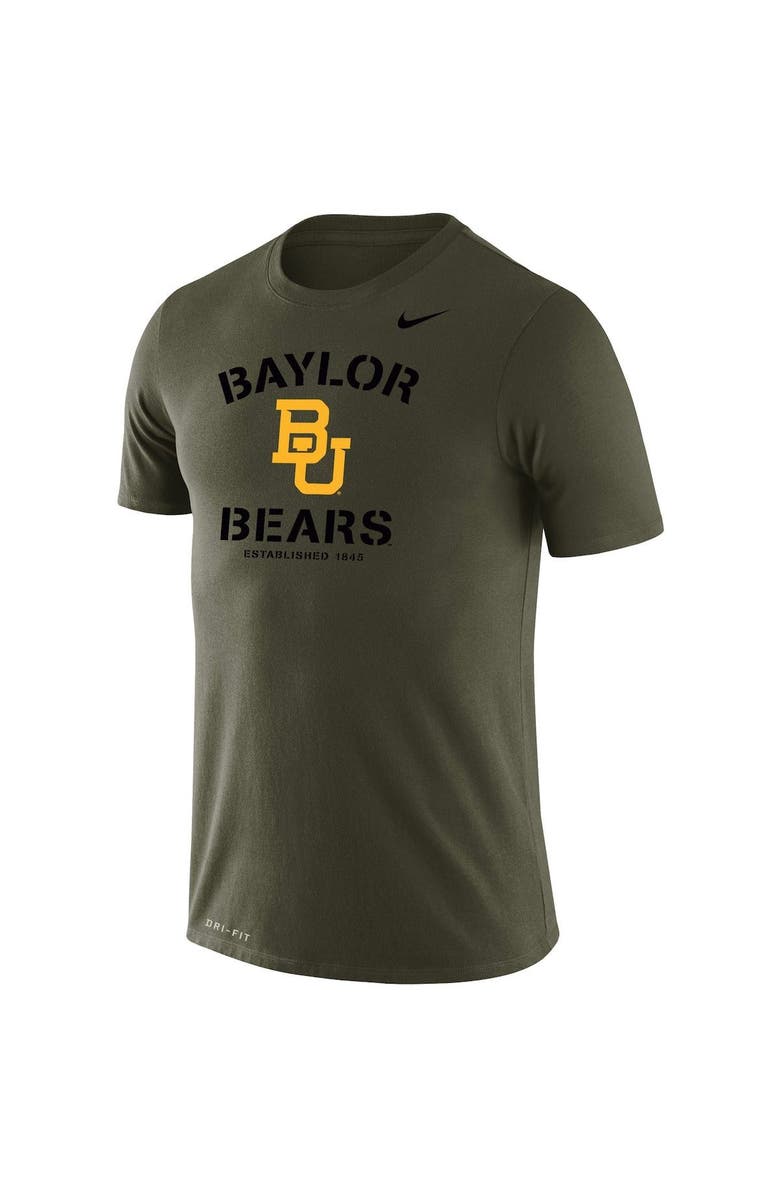 Nike Men's Nike Olive Baylor Bears Stencil Arch Performance T-Shirt, Alternate, color, 