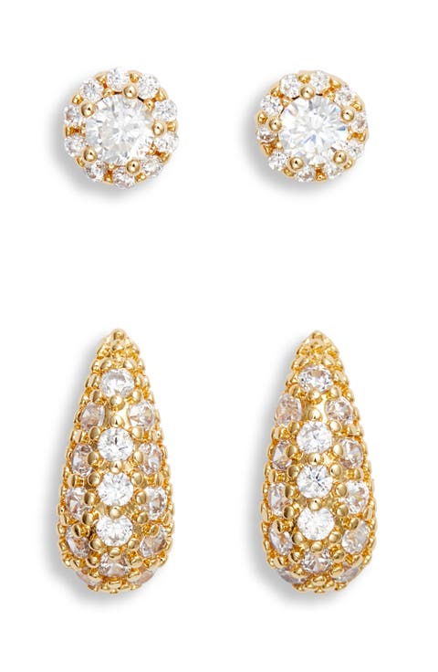 Demi Fine Set of 2 Stud Earrings