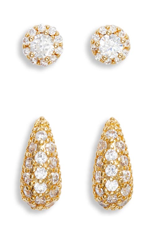 Nordstrom Demi Fine Set Of 2 Stud Earrings In 14k Gold Plated
