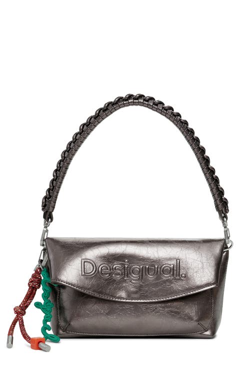 Metallic Faux Leather Shoulder Bag