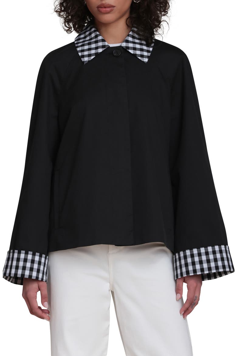 Cropped Trench Jacket, Main, color, BLACK
