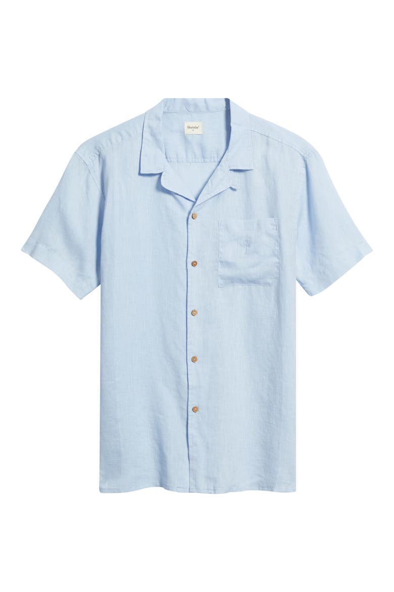 Short Sleeve Button-Up Camp Shirt, Alternate, color, BLUE