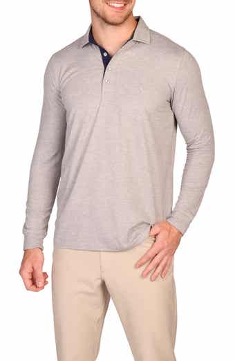 TailorByrd Brushed Mélange Long Sleeve Polo