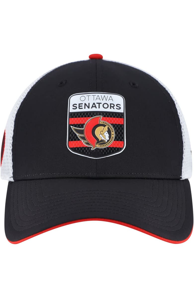 FANATICS Men's Fanatics Black/White Ottawa Senators Authentic Pro Draft Podium Trucker Adjustable Hat, Alternate, color, 