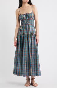 DÔEN Brielle Plaid Cotton MidiDress