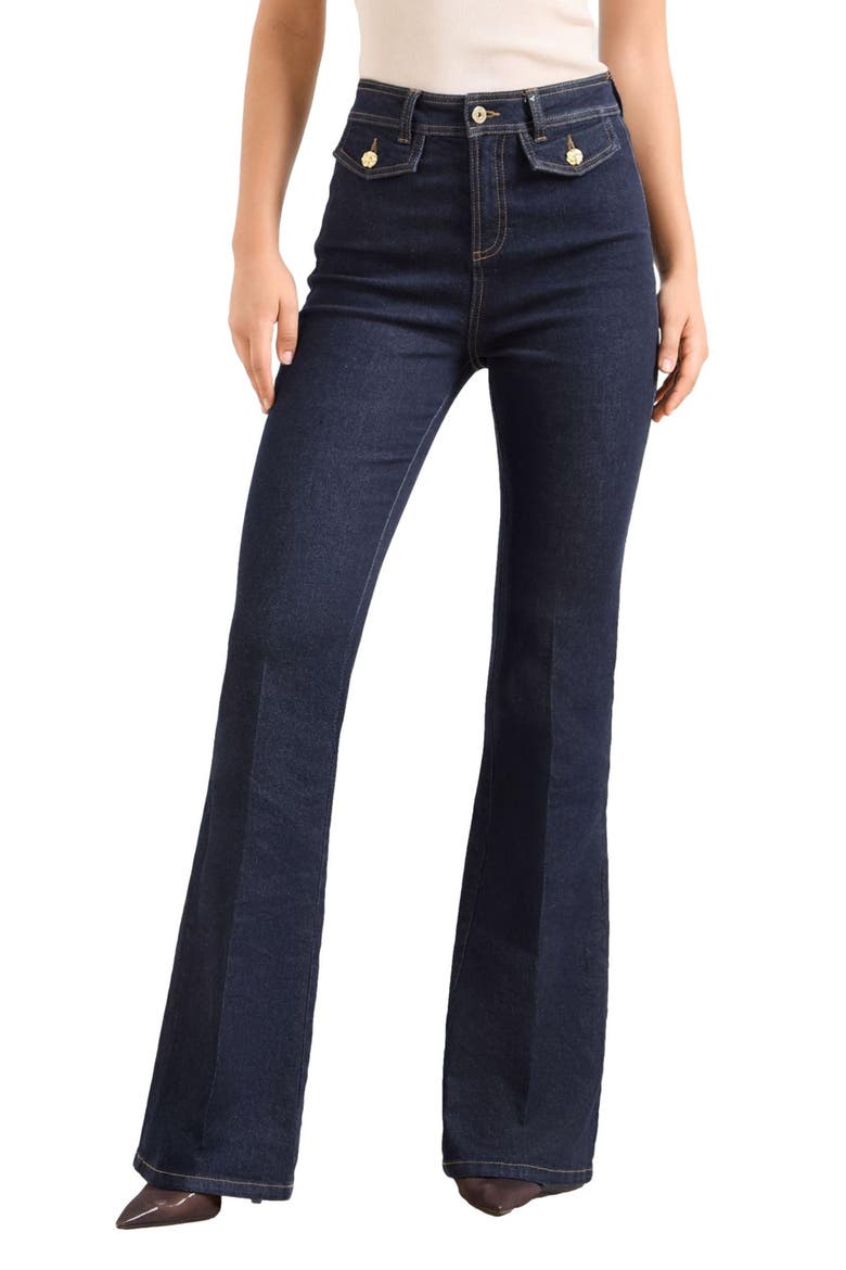 Glam Flare Jeans, Main, color, BLUE