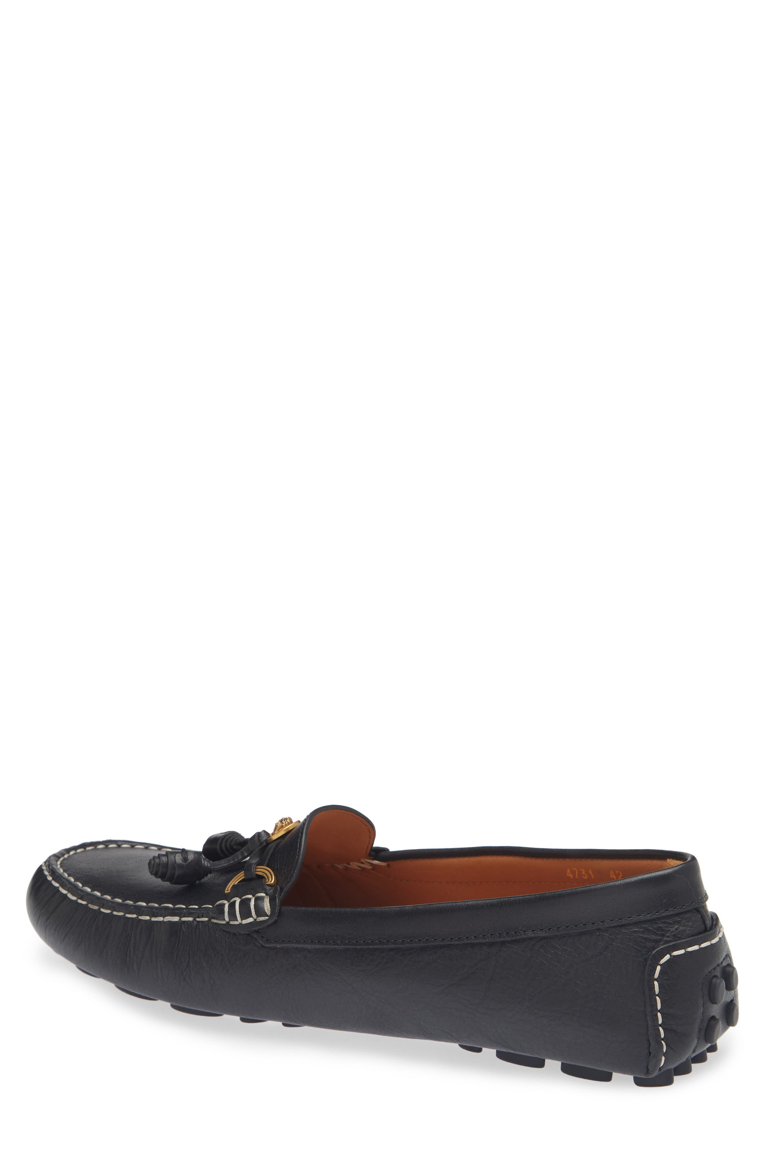 Robin Leather Driving Shoe, Alternate, color, BLACK-GOLD 82