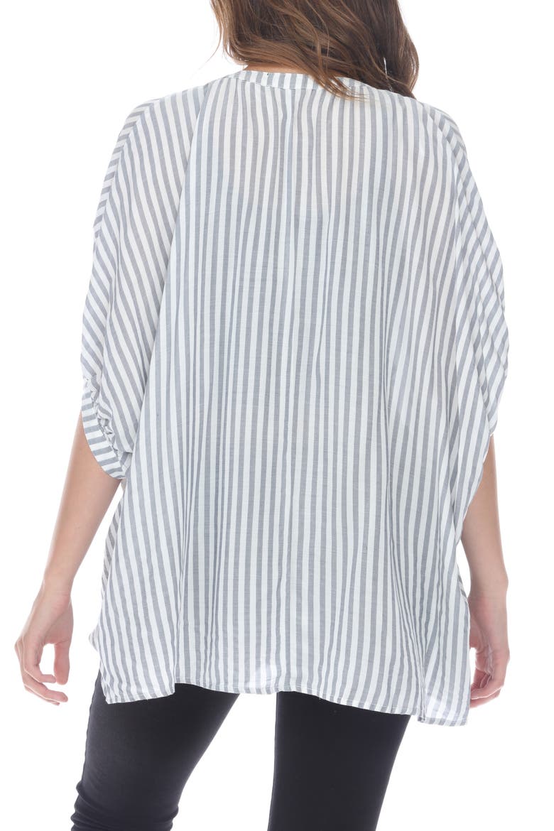 Striped High-Low Top, Alternate, color, BLUE