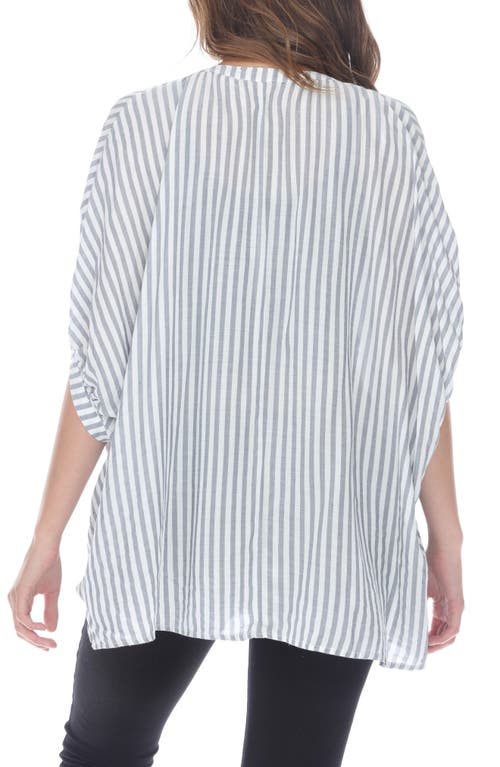 Shop Rain And Rose Striped High-low Top In Blue