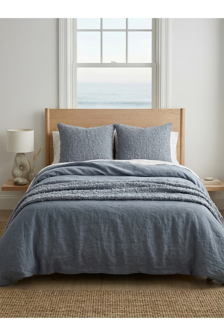 Cozy Cotton Boucle Pillow with Down Alternative Insert, Alternate, color, Breezy Blue