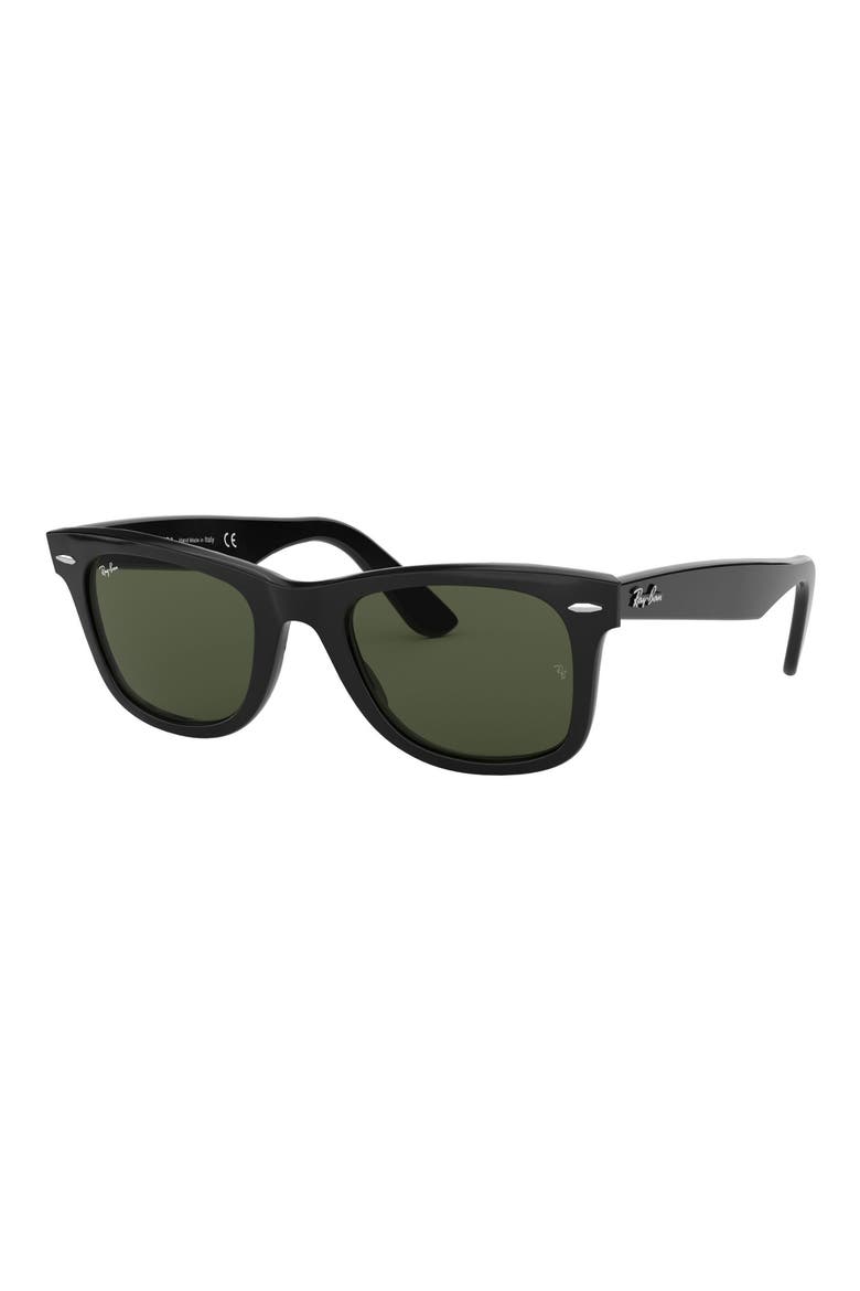 52mm Square Sunglasses, Alternate, color, BLACK