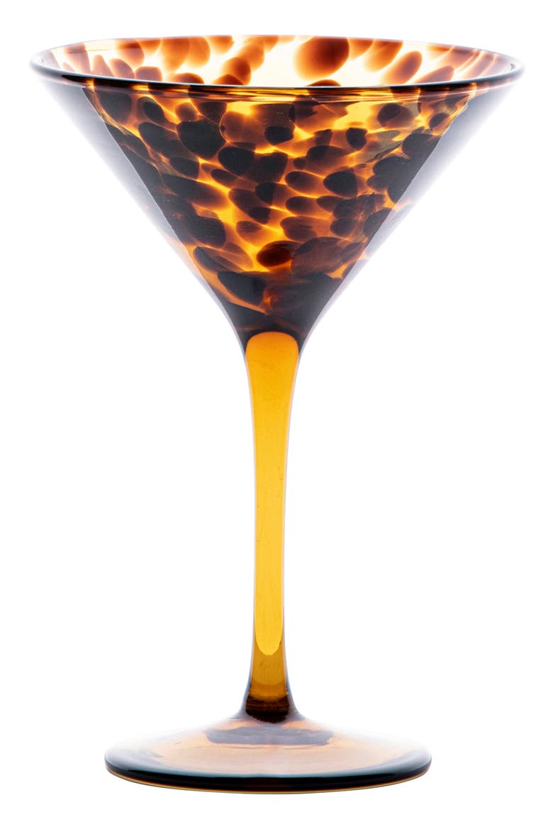 Puro Tortoiseshell Martini Glass, Main, color, BROWN