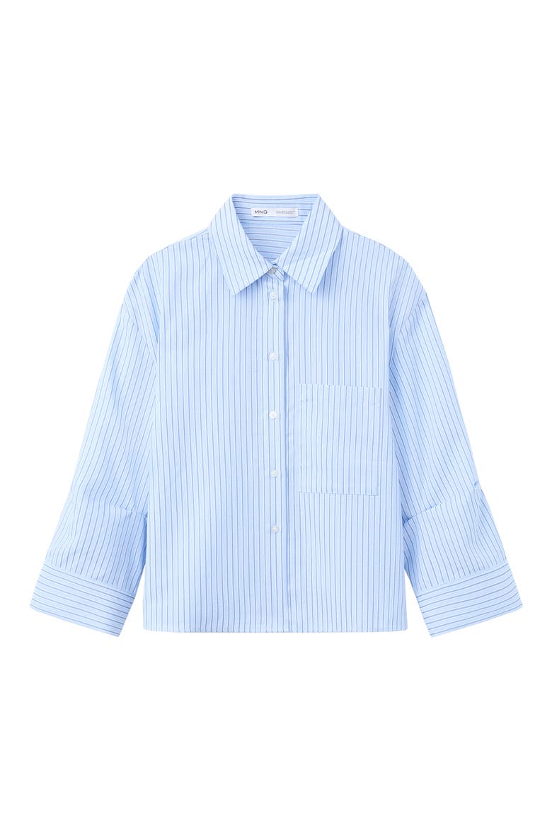 Striped Straight Shirt, Alternate, color, SKY BLUE