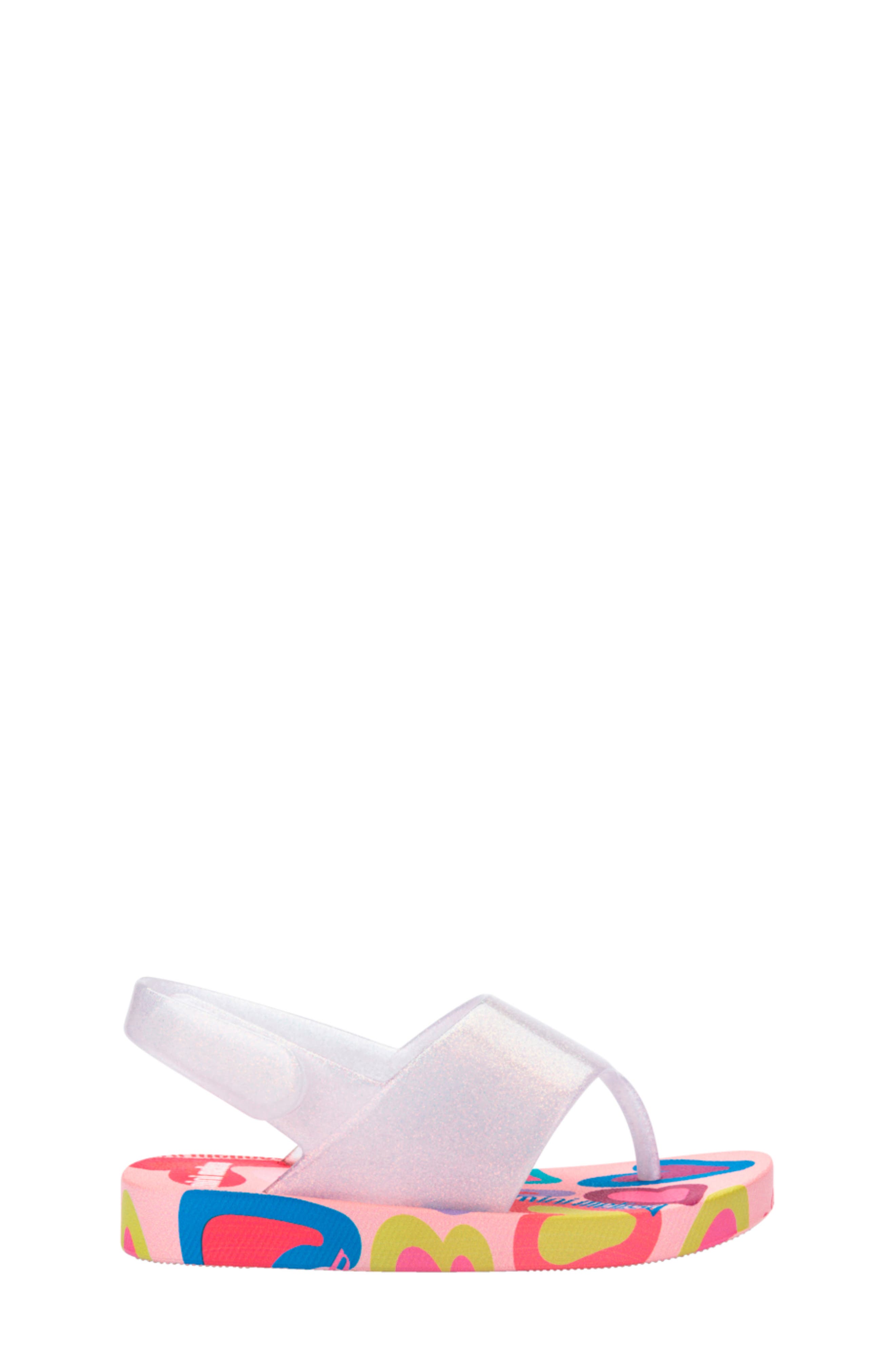 Mini Melissa Kids' Slingback Sandal, Alternate, color, Pink/ Glitter
