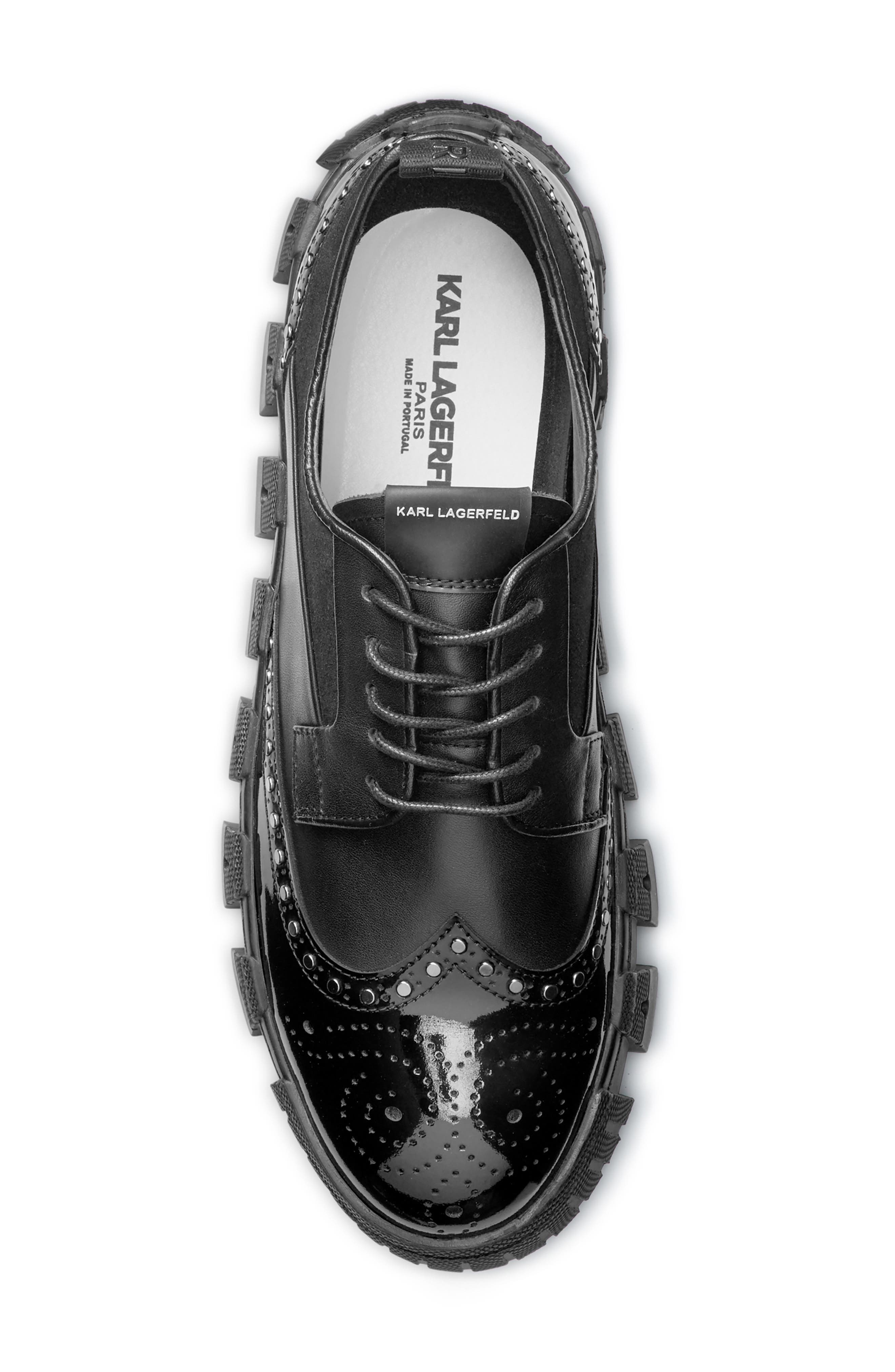 KARL LAGERFELD PARIS Studded Wingtip Derby, Alternate, color, 