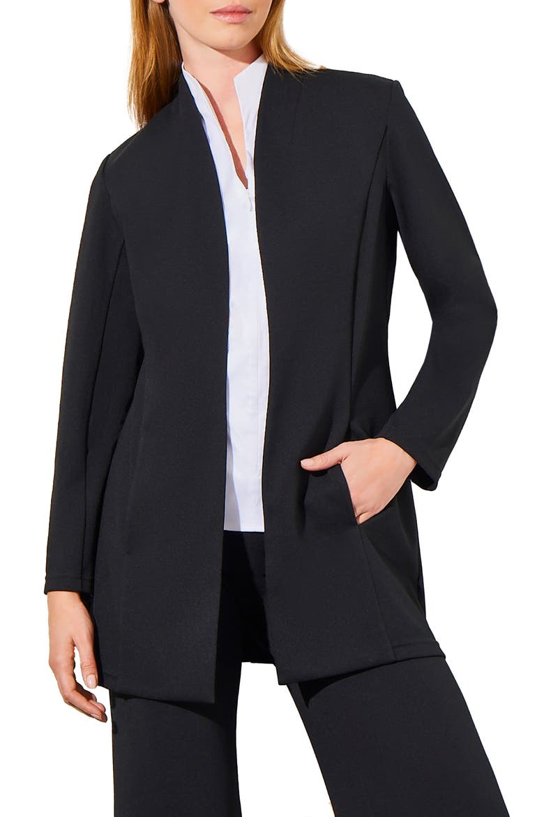 Stretch Crepe Jacket, Main, color, BLACK