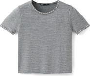 MANGO Studded Short Sleeve Sweater