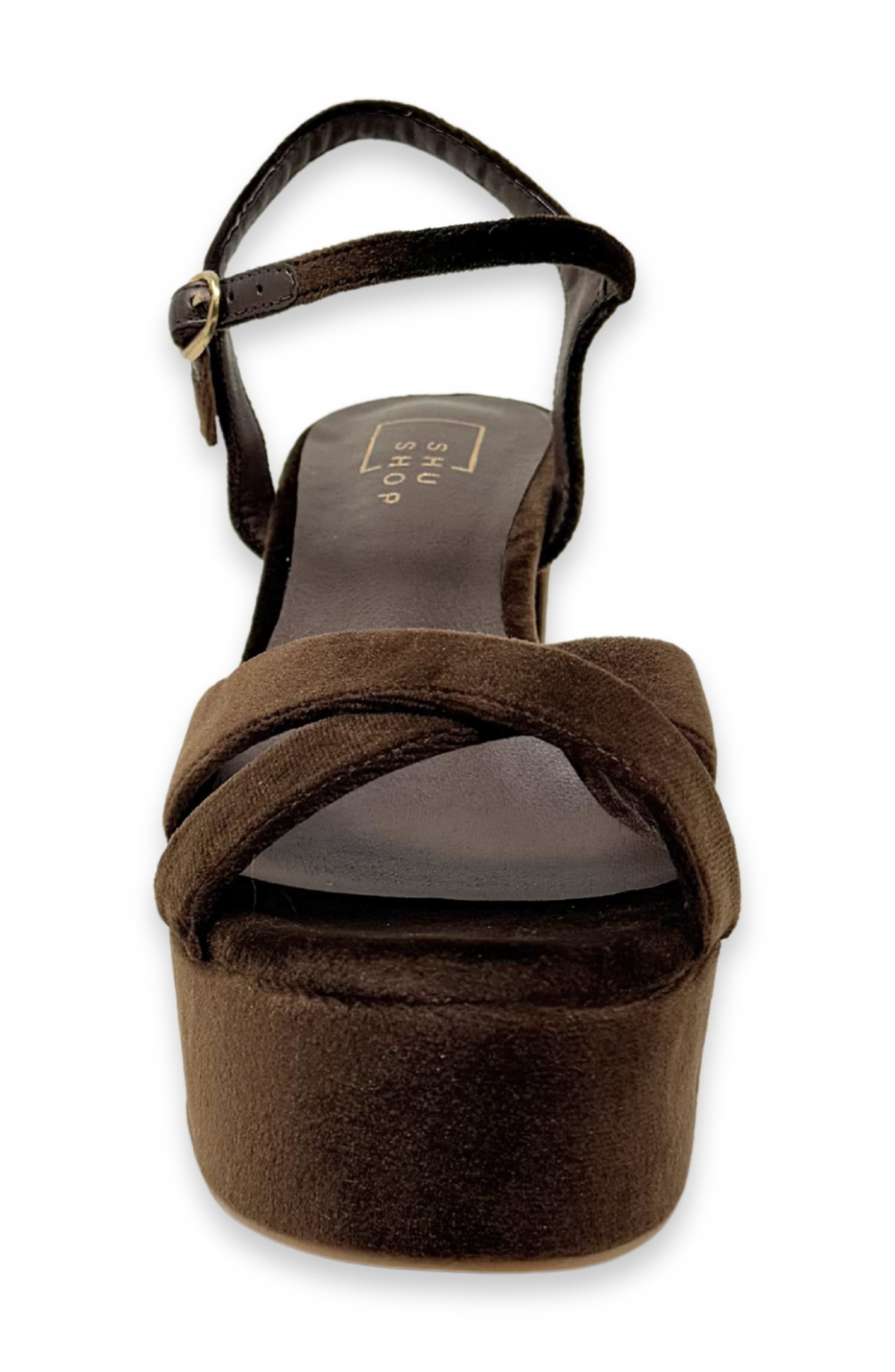 Gwen Platform Sandal, Alternate, color, BROWN VELVET
