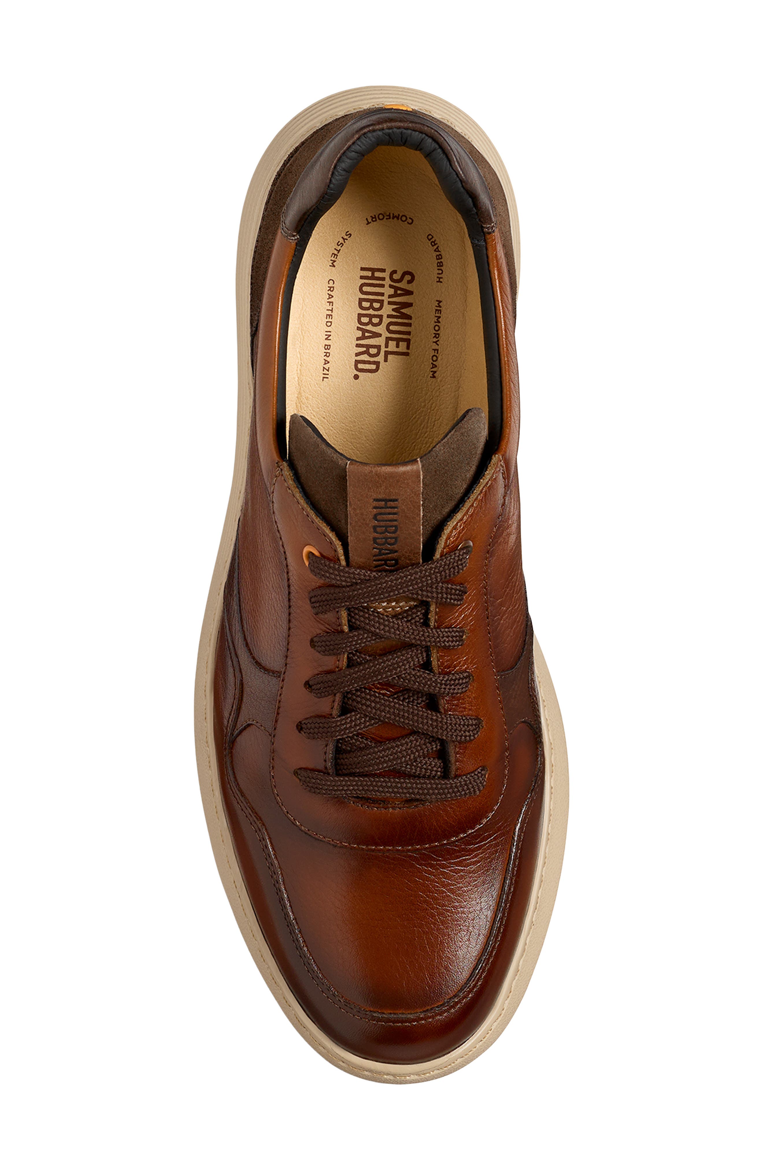 Featherlight Napa Sneaker, Alternate, color, BOURBON LEATHER