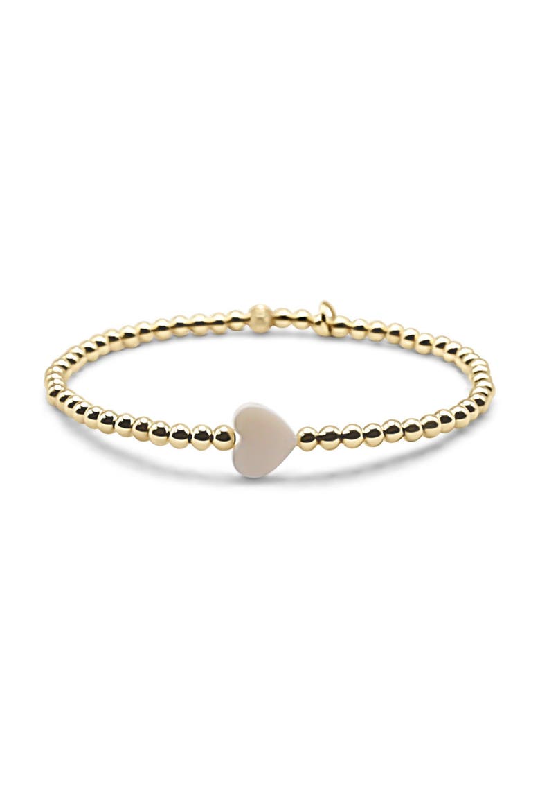 Collette Mother of Pearl Heart Bracelet, Main, color, Gold
