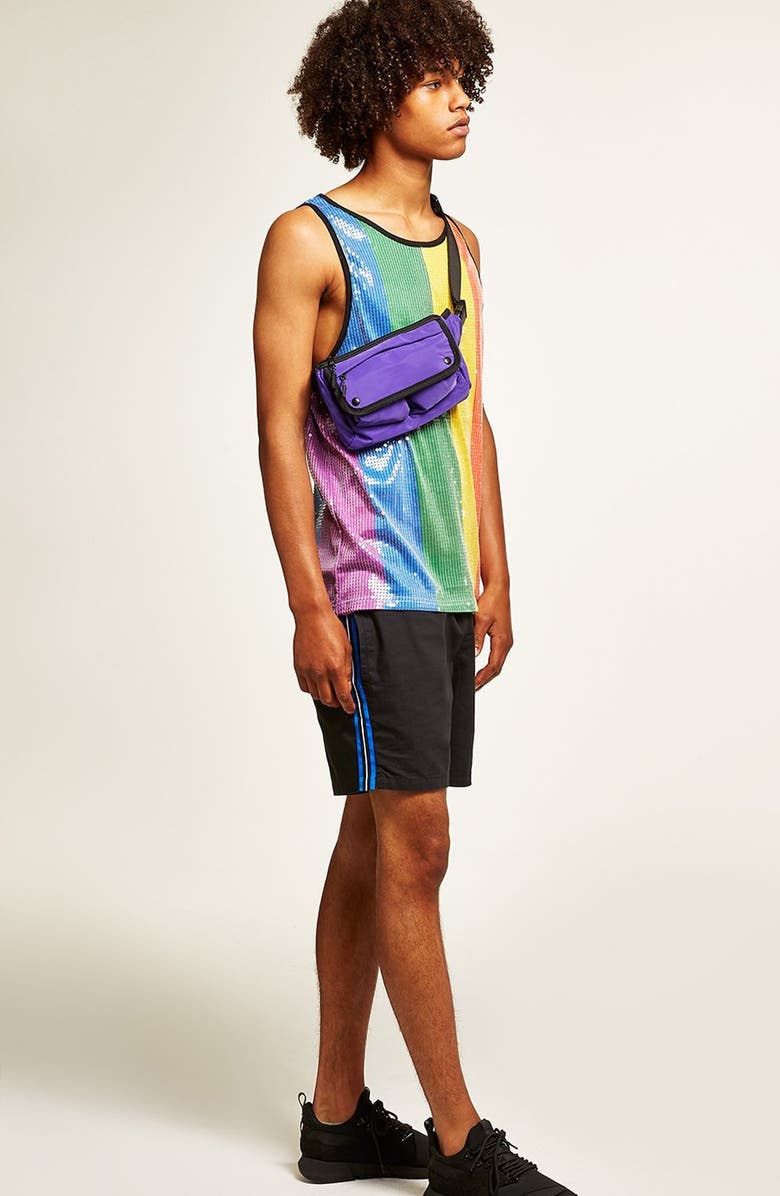 Topman Sequin Rainbow Tank, Alternate, color, 