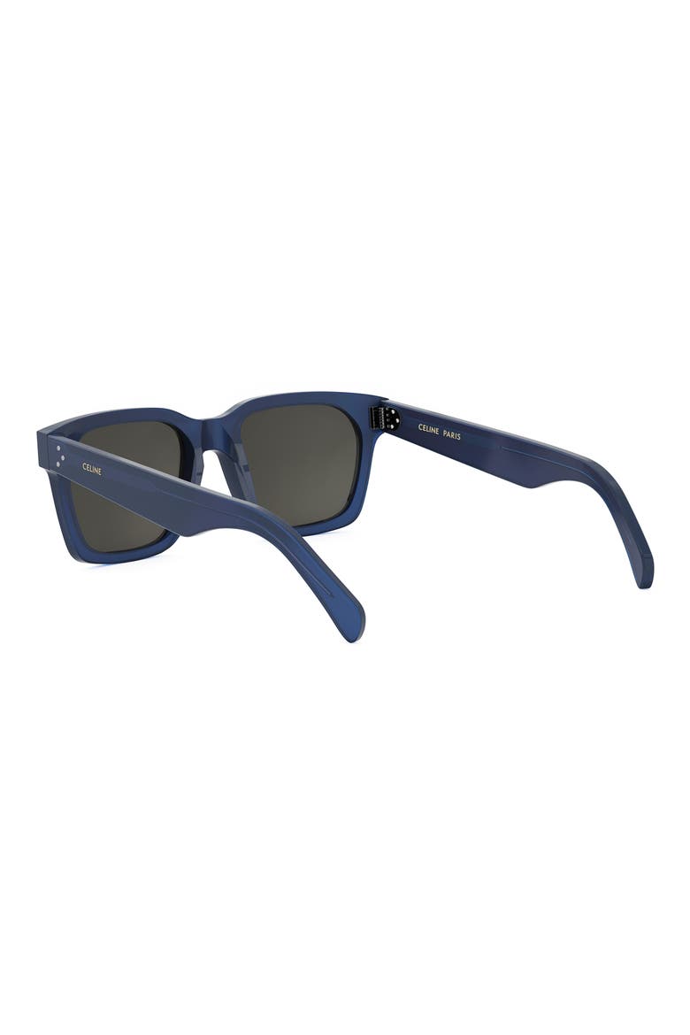 Bold 3 Dots 54mm Geometric Sunglasses, Alternate, color, BLUE / SMOKE