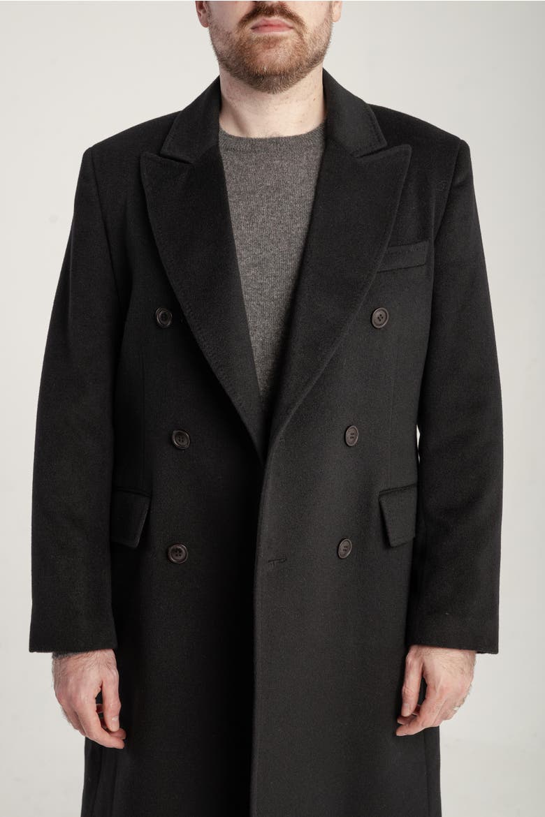Cashmere Lapel Coat, Alternate, color, Black