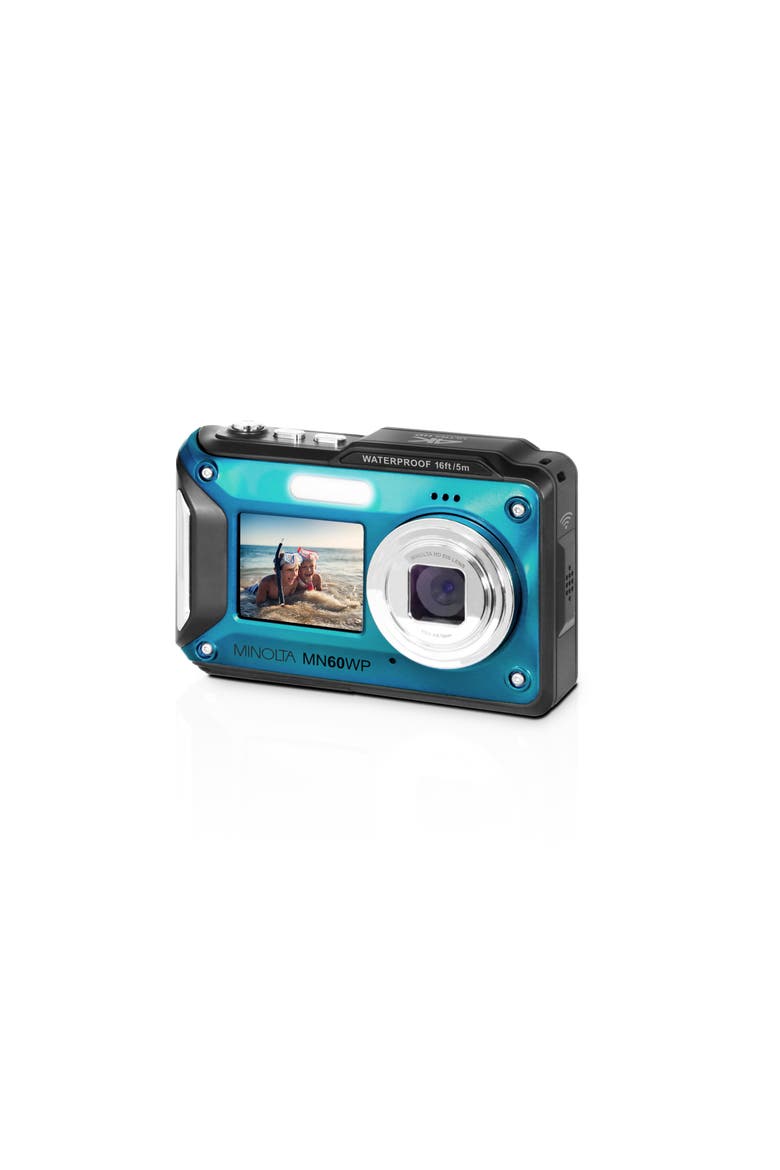 4K Ultra HD Dual Screen Waterproof Camera, Alternate, color, Blue