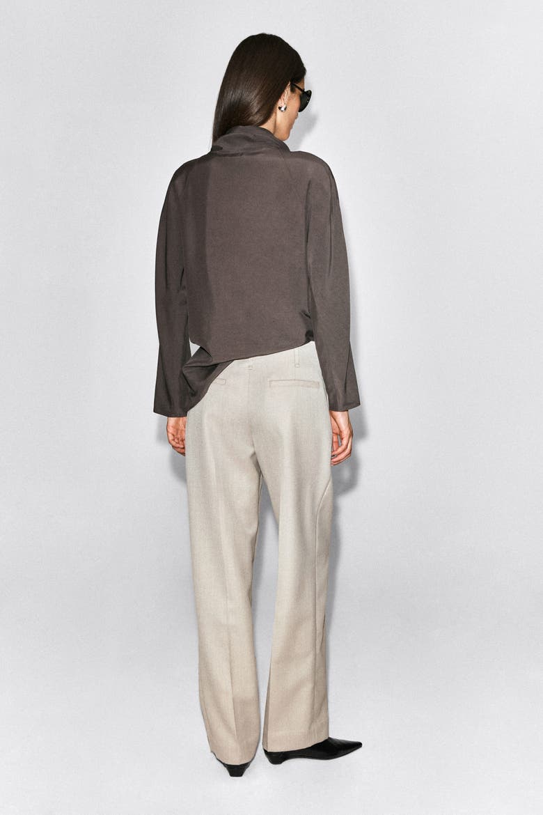 Pleated Wool-Blend Straight-Leg Pants, Alternate, color, LIGHT BEIGE