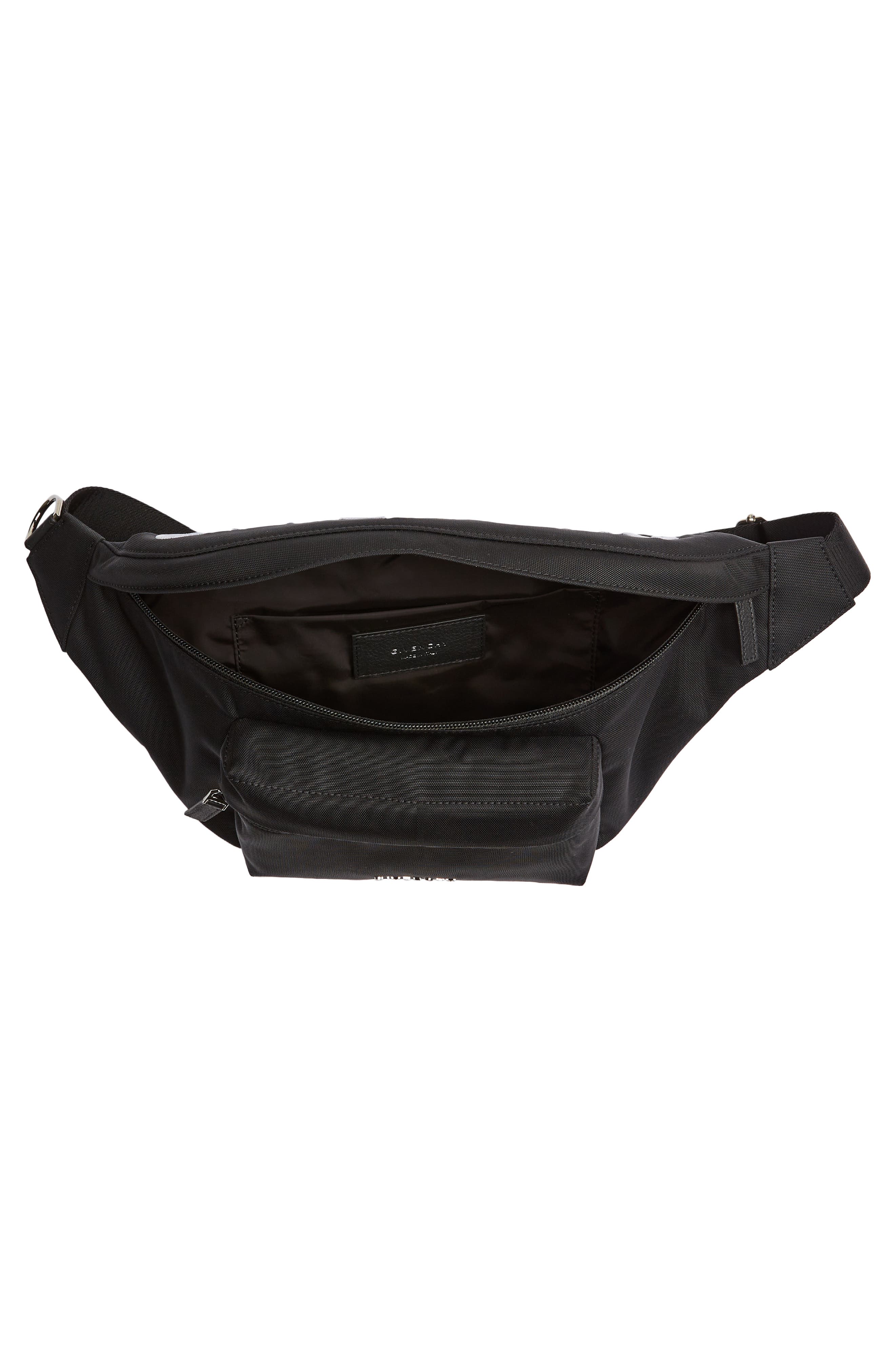 Essential U Embroidered Logo Belt Bag, Alternate, color, BLACK