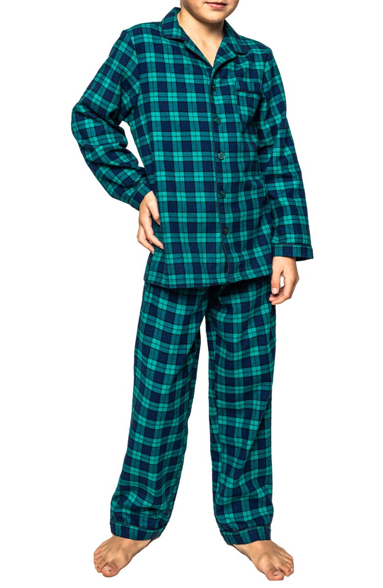 Petite Plume Kids' Highland Tartan Two-Piece Pajamas, Alternate, color, 