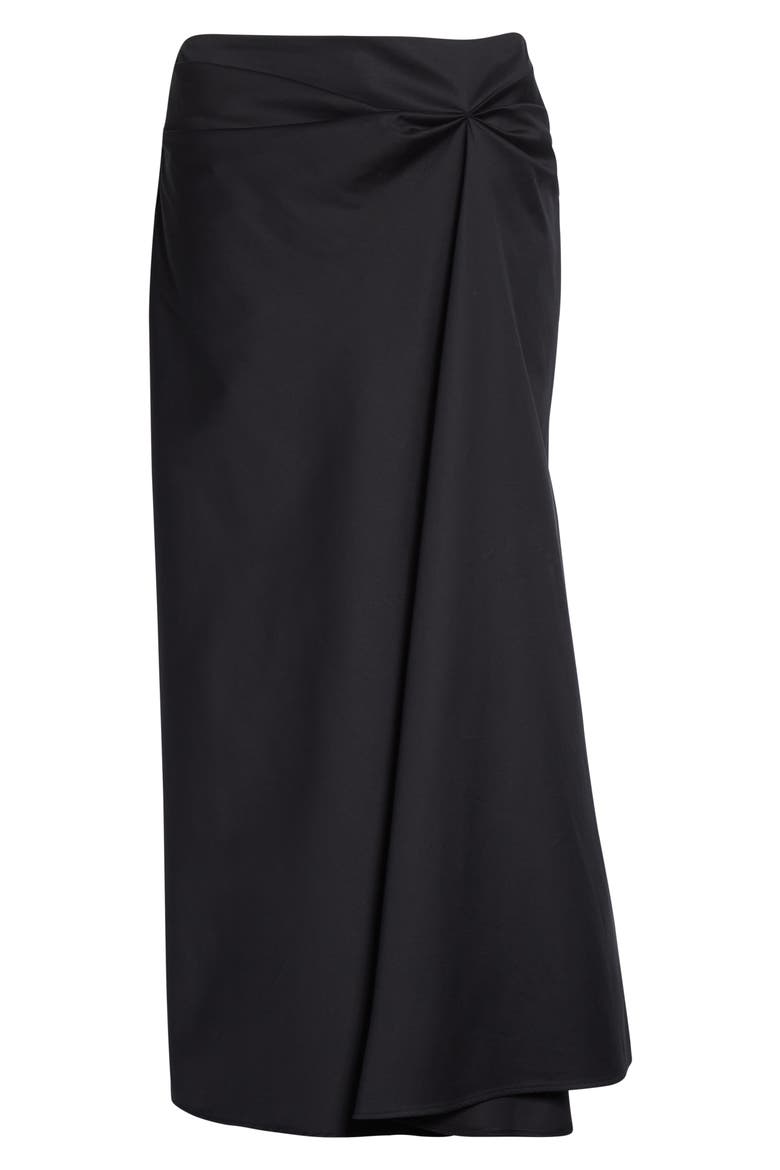 Paggi Asymmetrical Stretch Sateen Midi Skirt, Alternate, color, BLACK