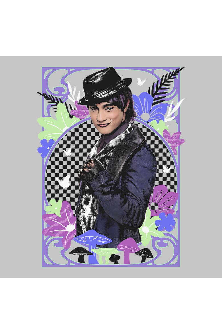 Junior's Descendants Wicked Wonderland Max Framed Portrait  Graphic T-Shirt, Alternate, color, Athletic Heather