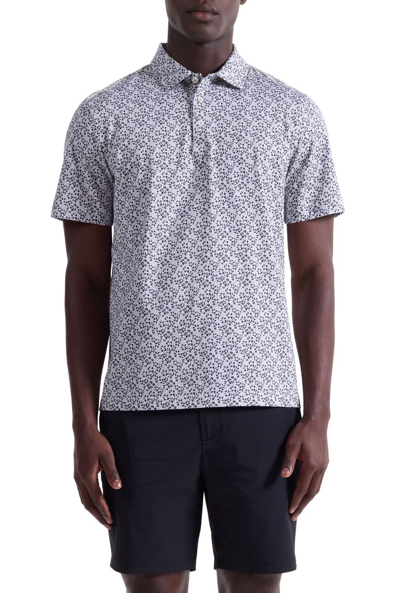 Victor OoohCotton® Floral Polo, Main, color, BLACK