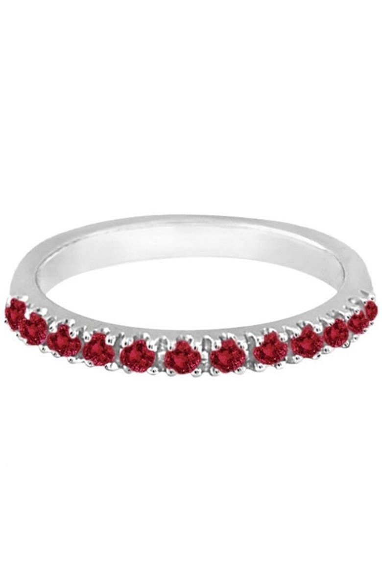Ruby Stackable Ring Guard Band 14K, Alternate, color, 0.37ct/White Gold