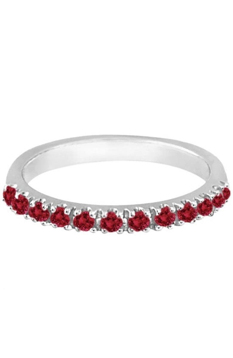 ALLUREZ Ruby Stackable Ring Guard Band 14K, Alternate, color, 0.37Ct/White Gold